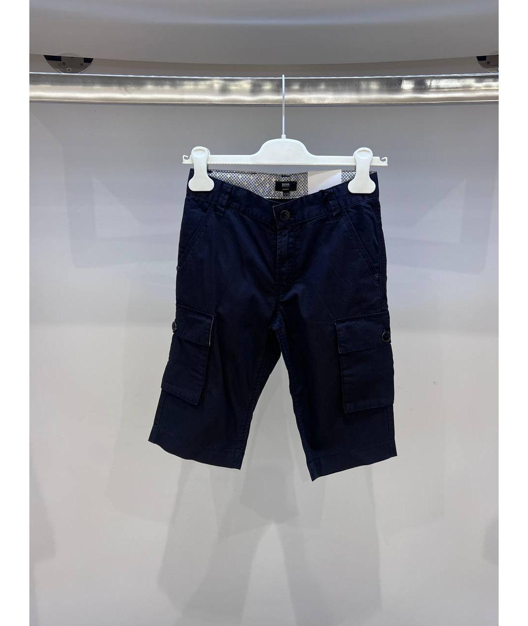 HUGO BOSS Темно-синие хлопковые брюки и шорты, фото 4