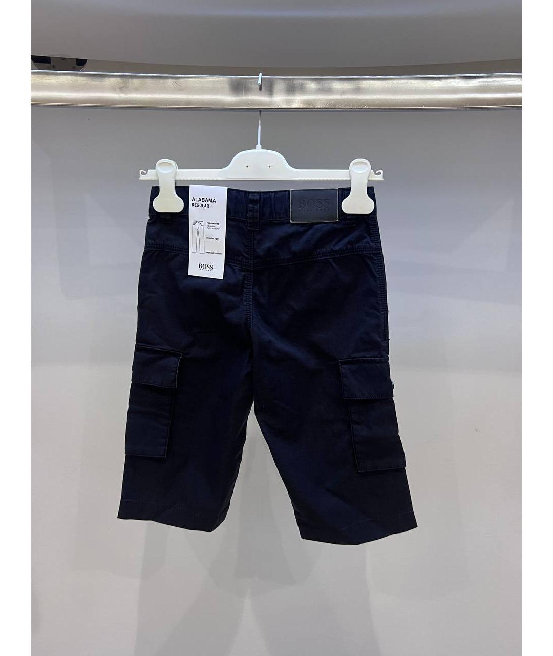HUGO BOSS Темно-синие хлопковые брюки и шорты, фото 3
