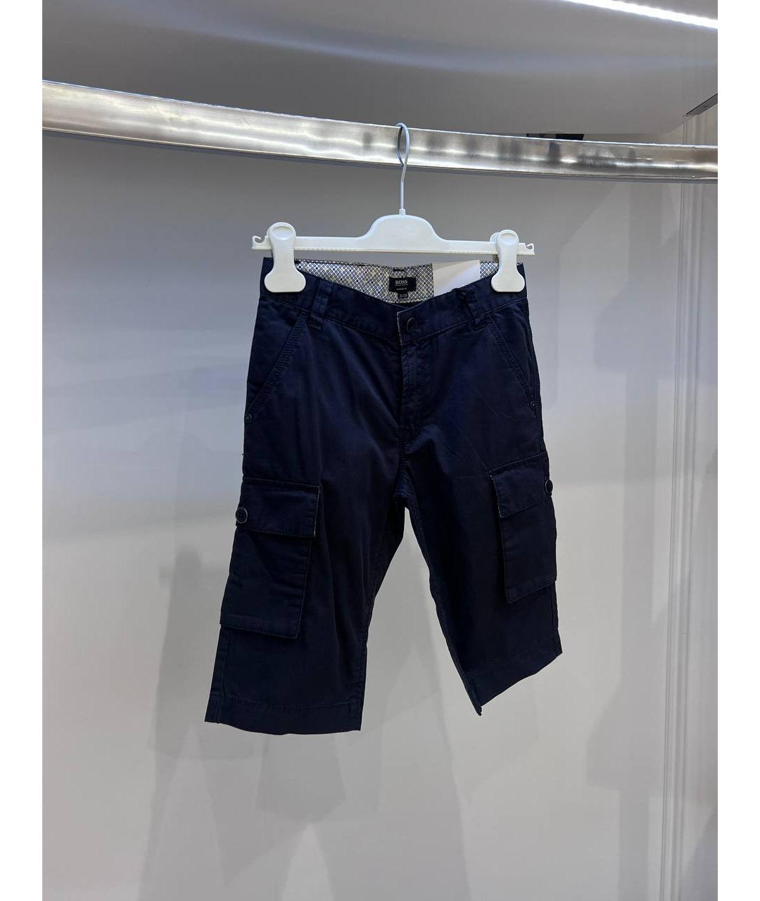 HUGO BOSS Темно-синие хлопковые брюки и шорты, фото 2