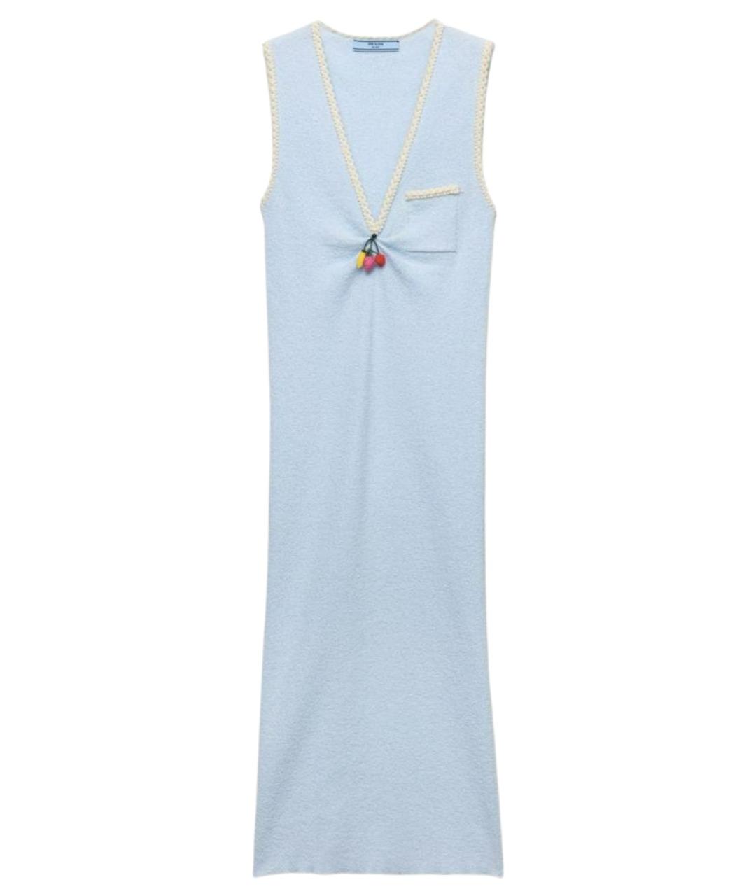 PRADA Голубое хлопковое повседневное платье, фото 1
