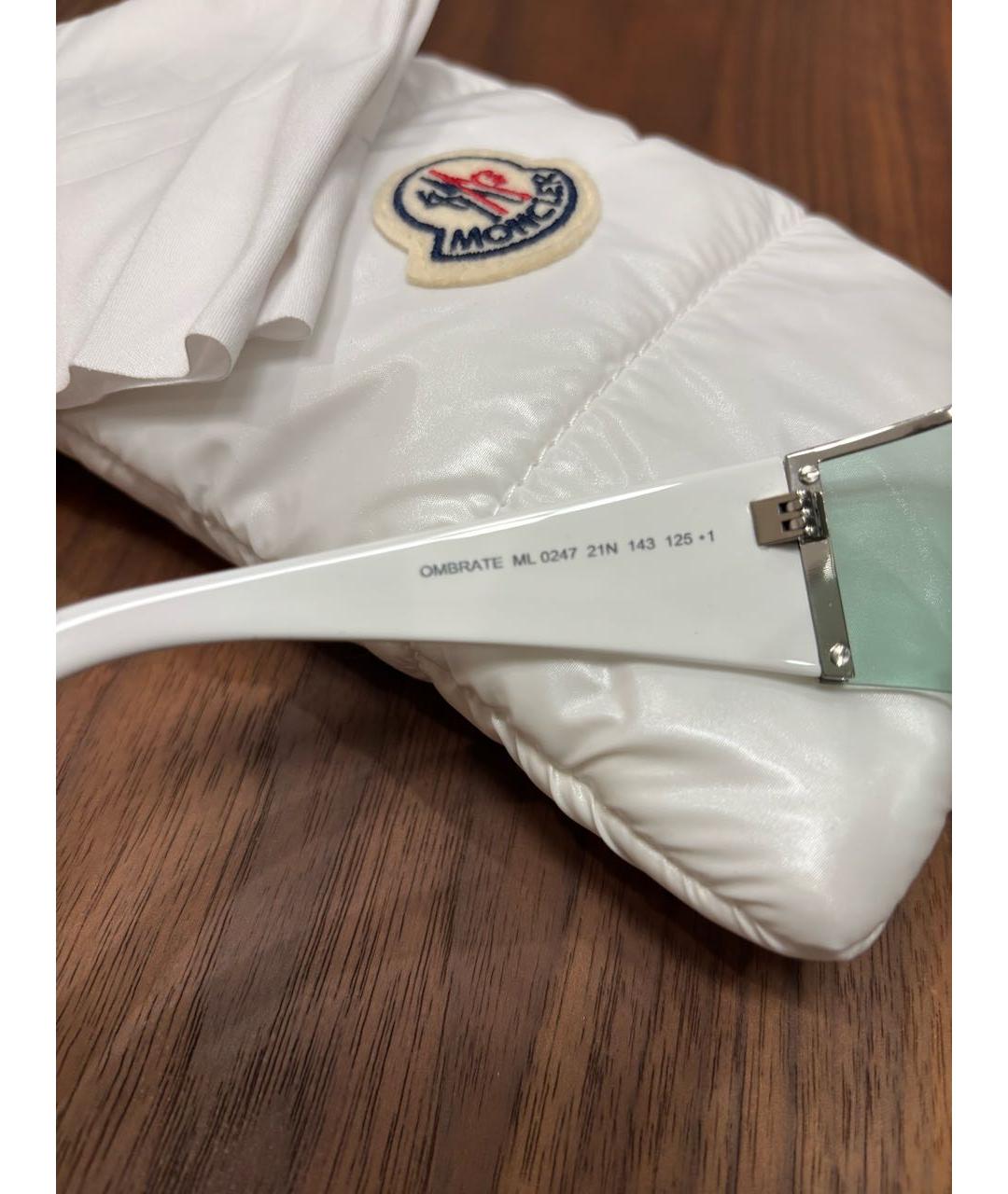 MONCLER Белые пластиковые солнцезащитные очки, фото 5