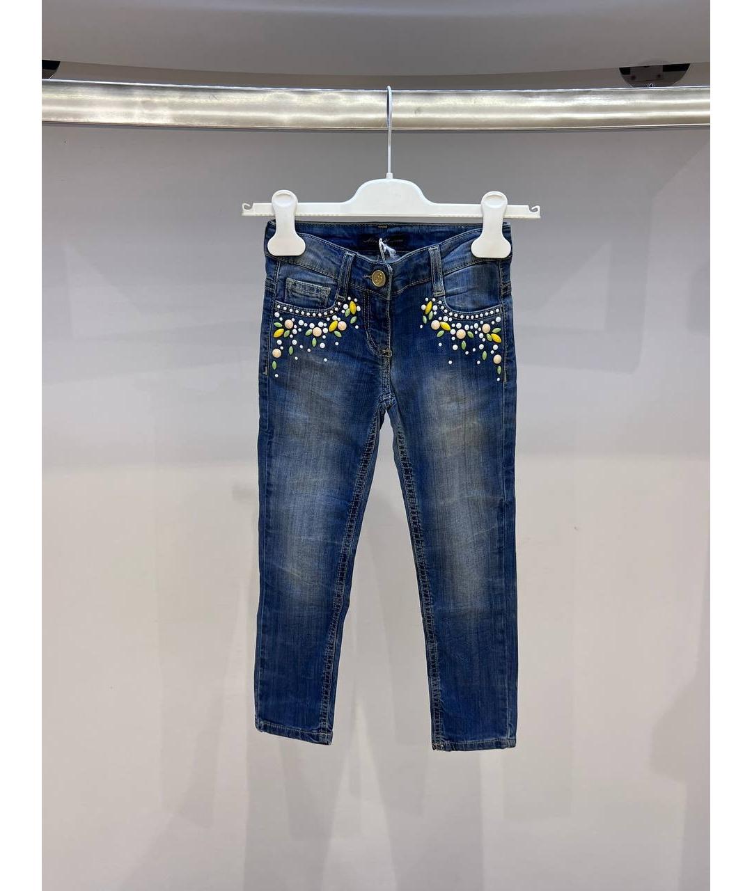 MISS BLUMARINE Голубые деним детские джинсы, фото 4