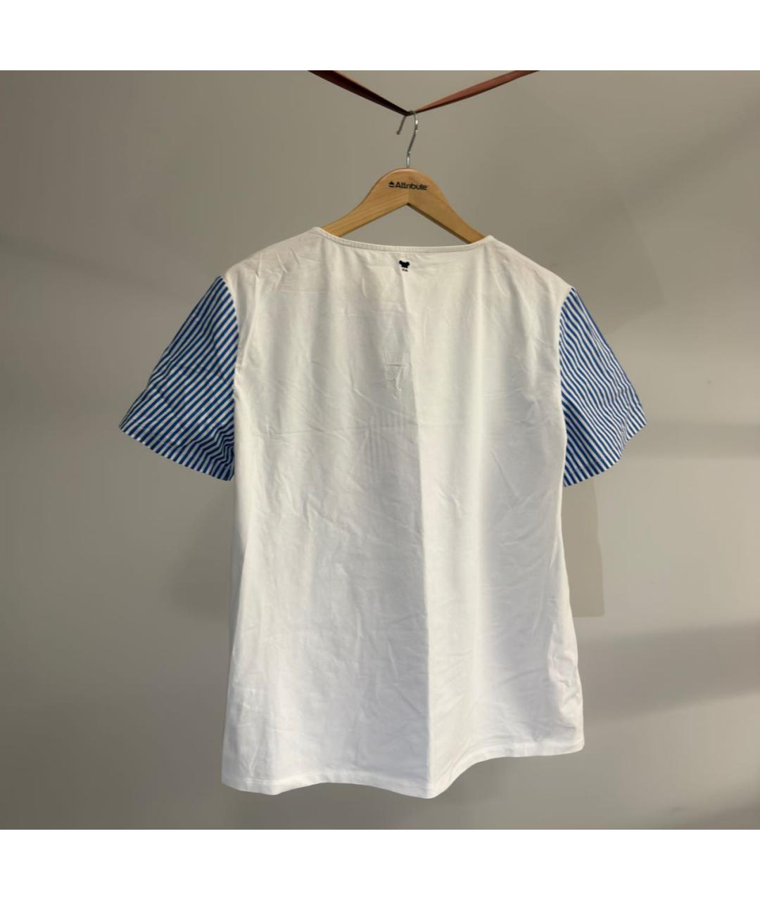 WEEKEND MAX MARA Белая хлопковая футболка, фото 2