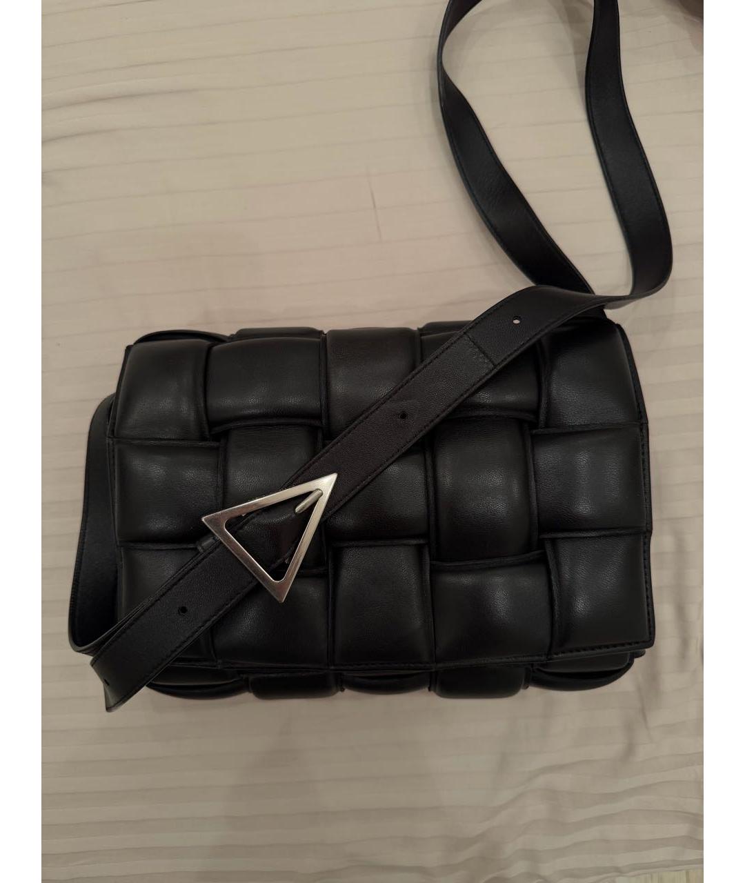 BOTTEGA VENETA Черная кожаная сумка через плечо, фото 5
