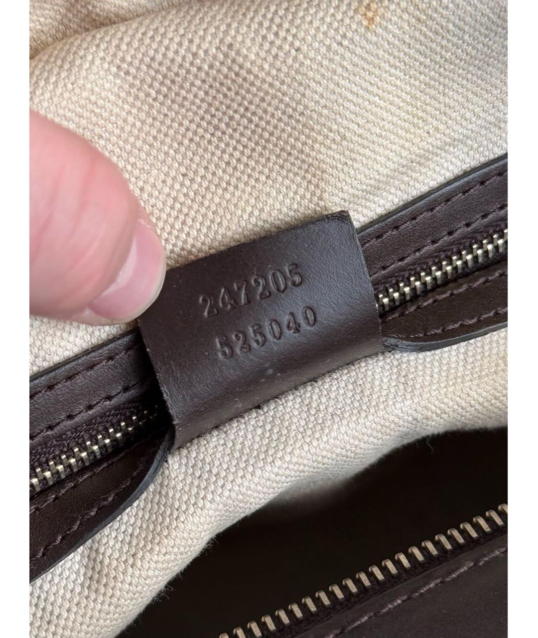 GUCCI Коричневая тканевая сумка с короткими ручками, фото 6