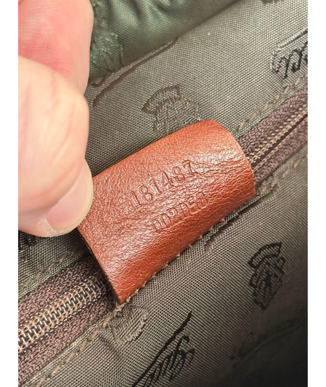 GUCCI Коричневая сумка с короткими ручками из канвы, фото 7