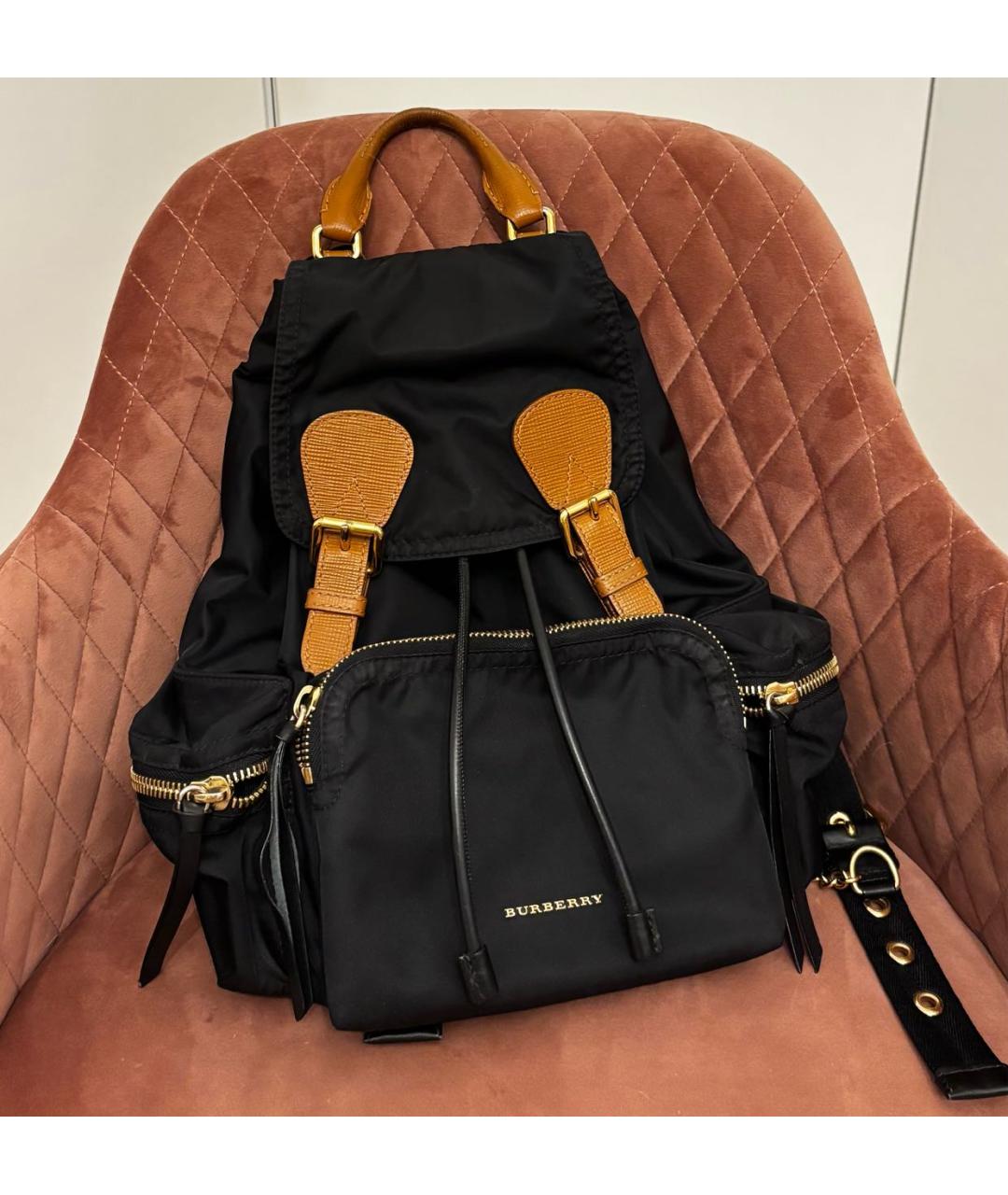 BURBERRY Черный нейлоновый рюкзак, фото 2
