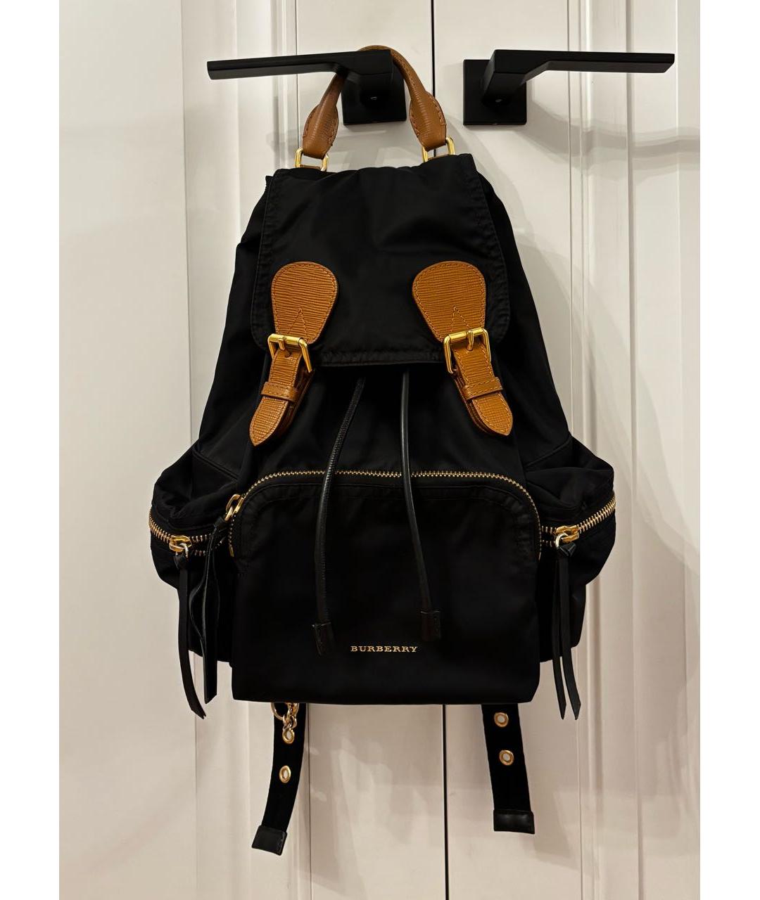 BURBERRY Черный нейлоновый рюкзак, фото 6