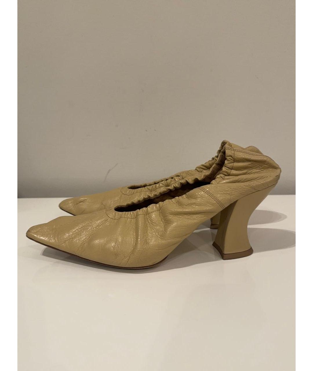 BOTTEGA VENETA Бежевые кожаные туфли, фото 7