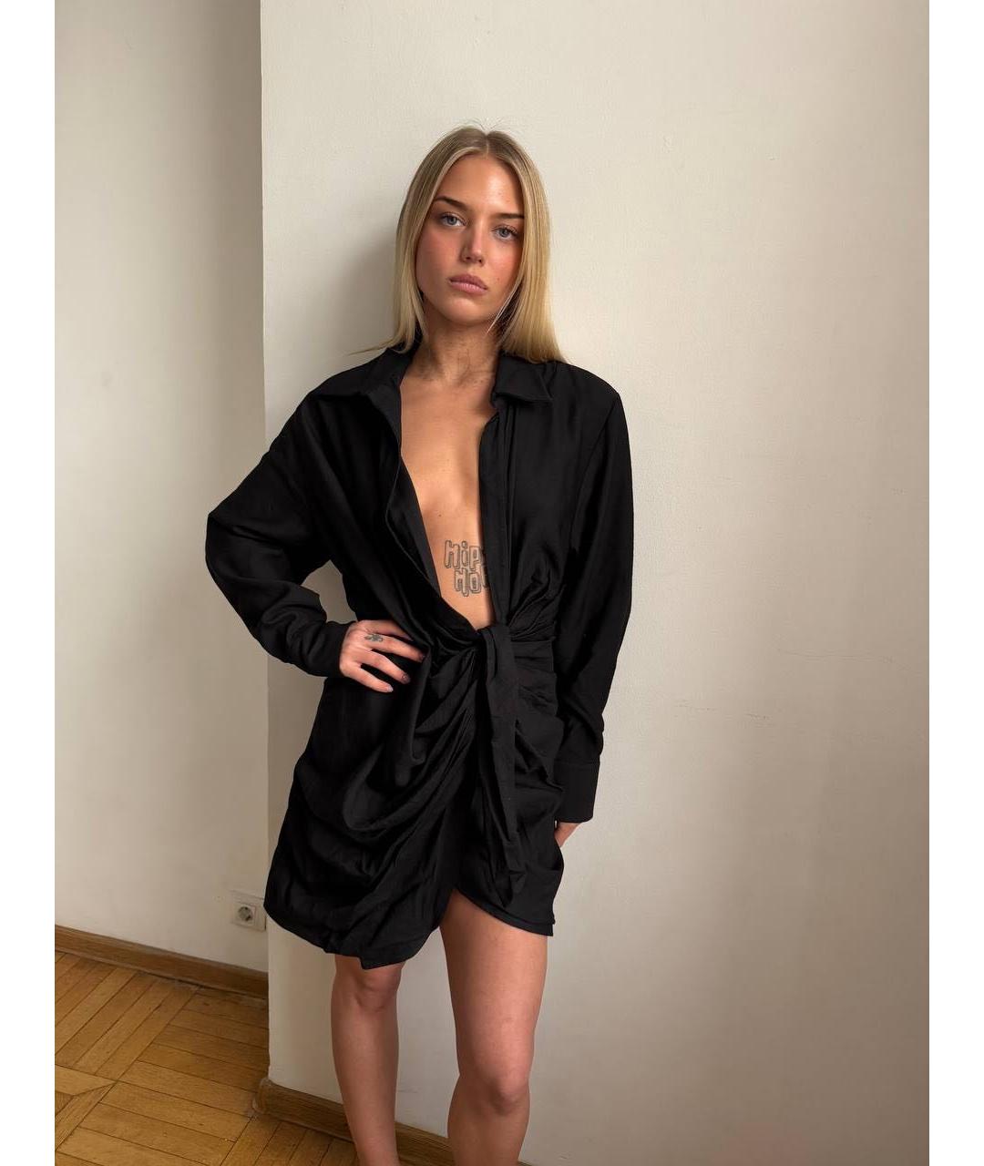 JACQUEMUS Черная вискозная рубашка, фото 3