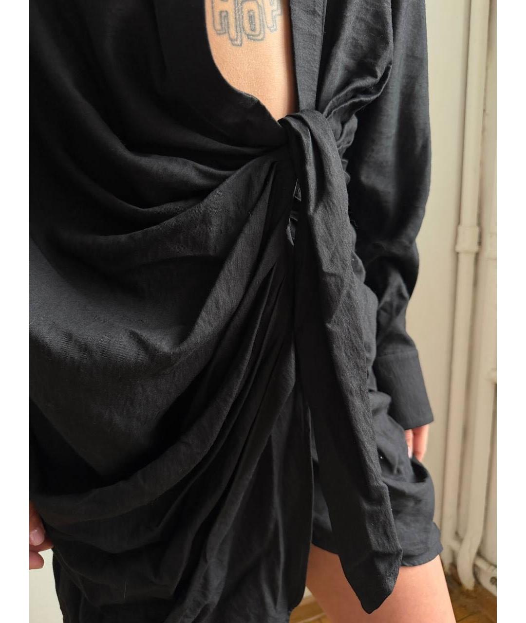 JACQUEMUS Черная вискозная рубашка, фото 4