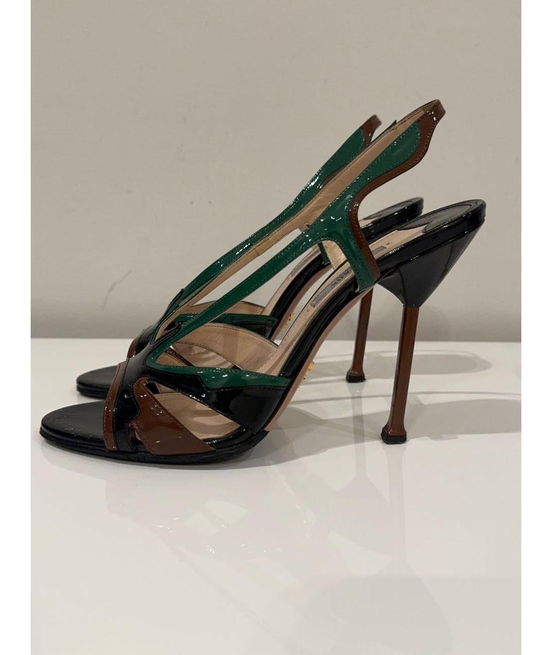 PRADA Красные босоножки из лакированной кожи, фото 5