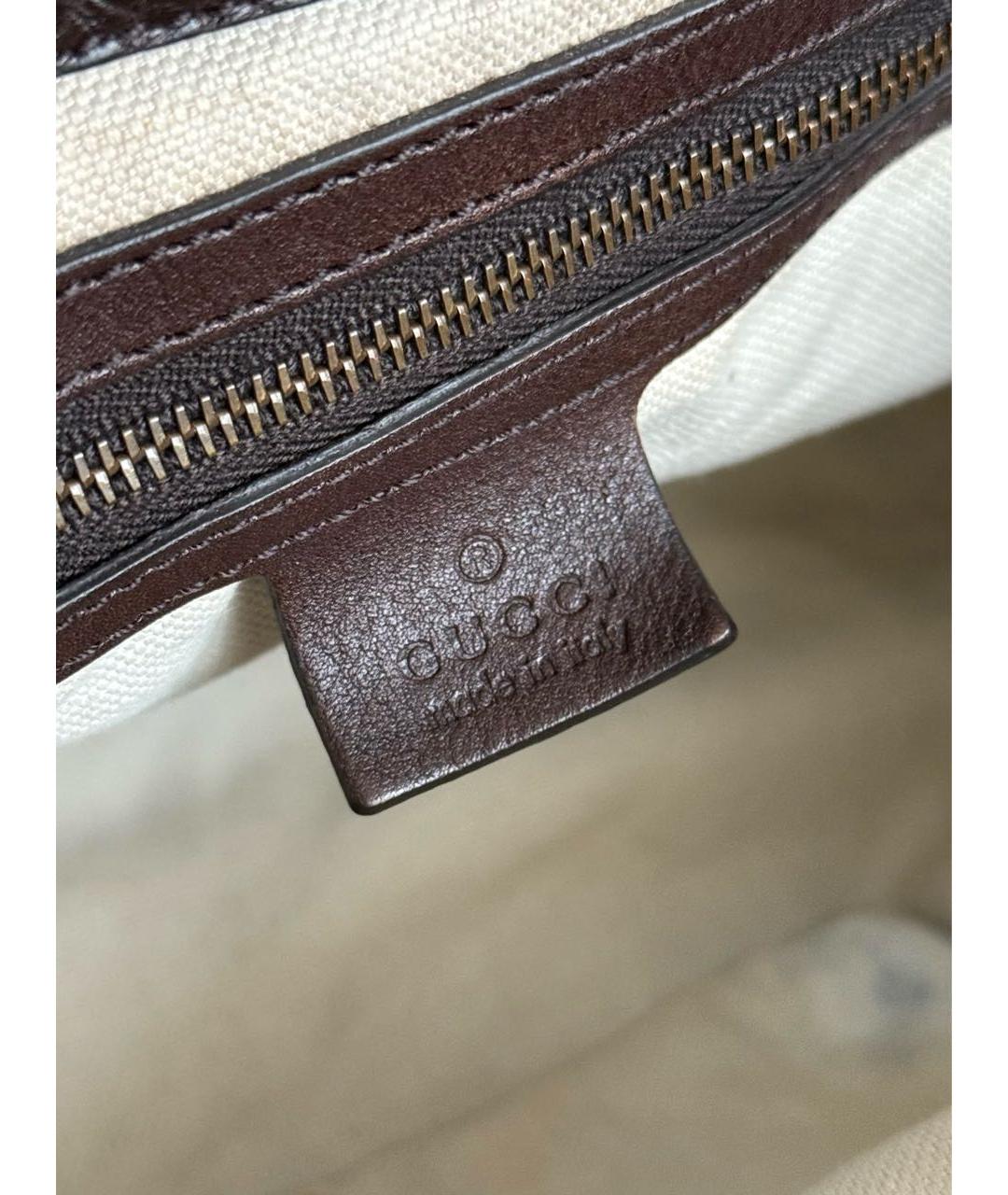 GUCCI Коричневая сумка тоут из канвы, фото 5