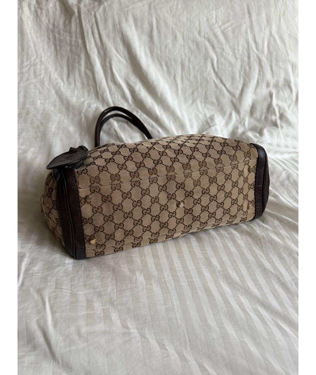 GUCCI Коричневая сумка тоут из канвы, фото 3