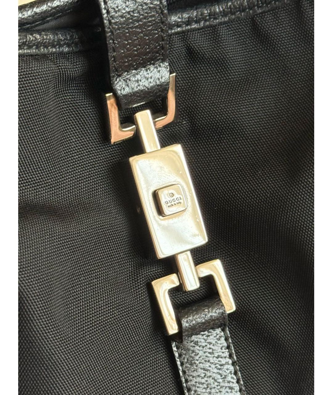 GUCCI Черная тканевая сумка с короткими ручками, фото 4