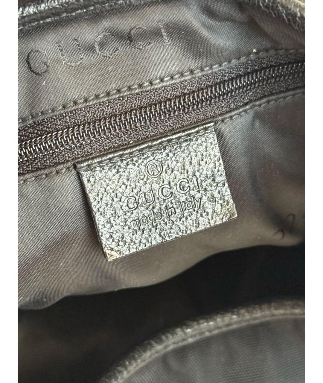 GUCCI Черная тканевая сумка с короткими ручками, фото 5