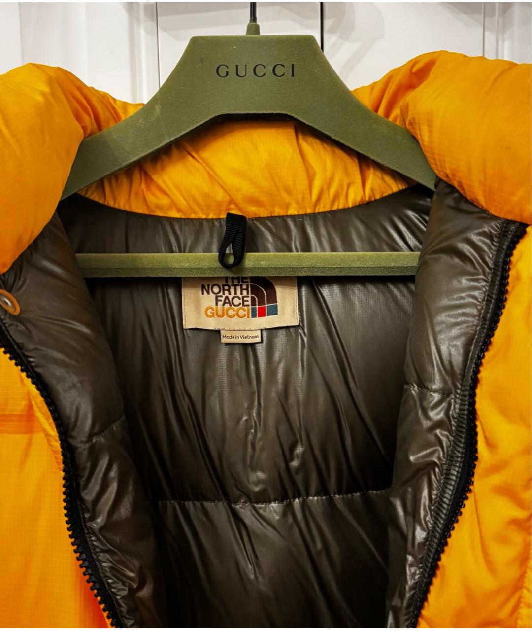 GUCCI Желтый полиамидовый пуховик, фото 3