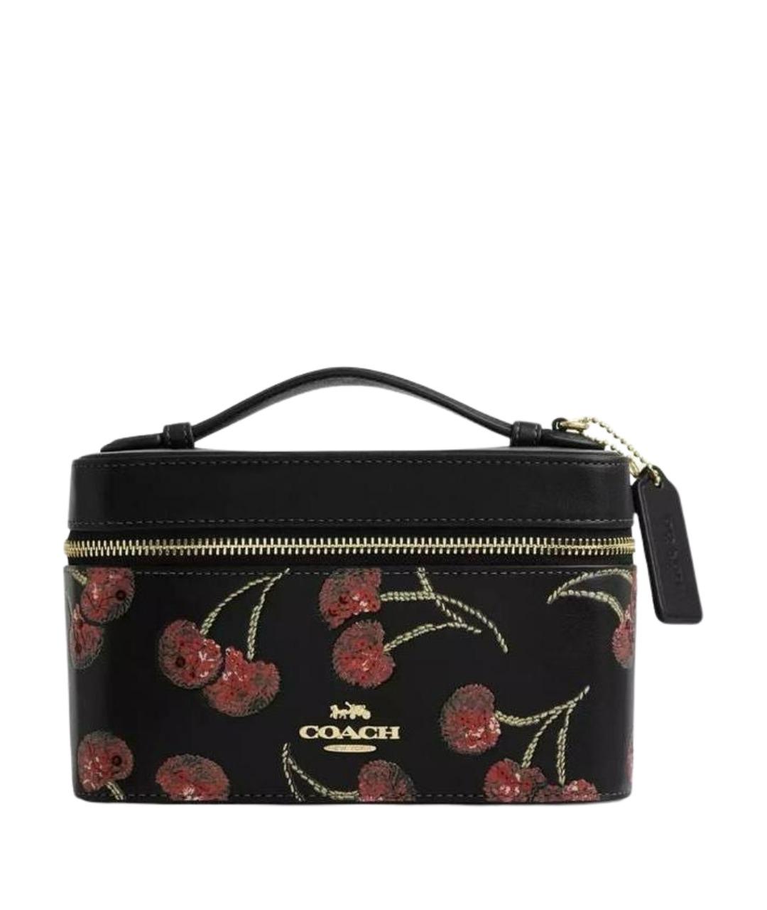 COACH Черная кожаная косметичка, фото 1