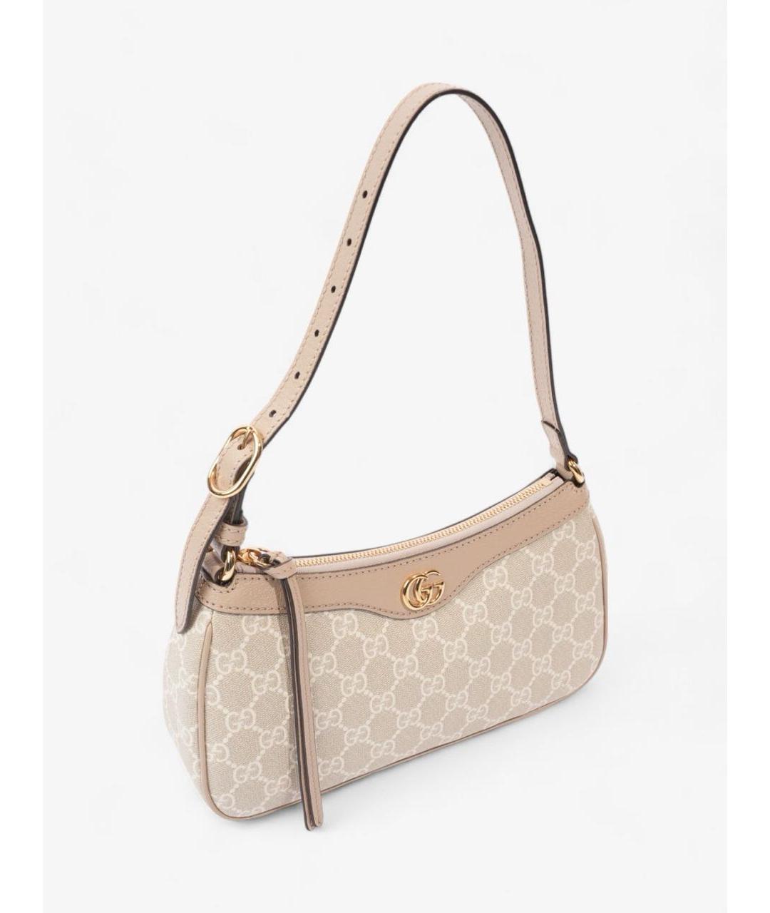 GUCCI Белая сумка с короткими ручками из канвы, фото 2