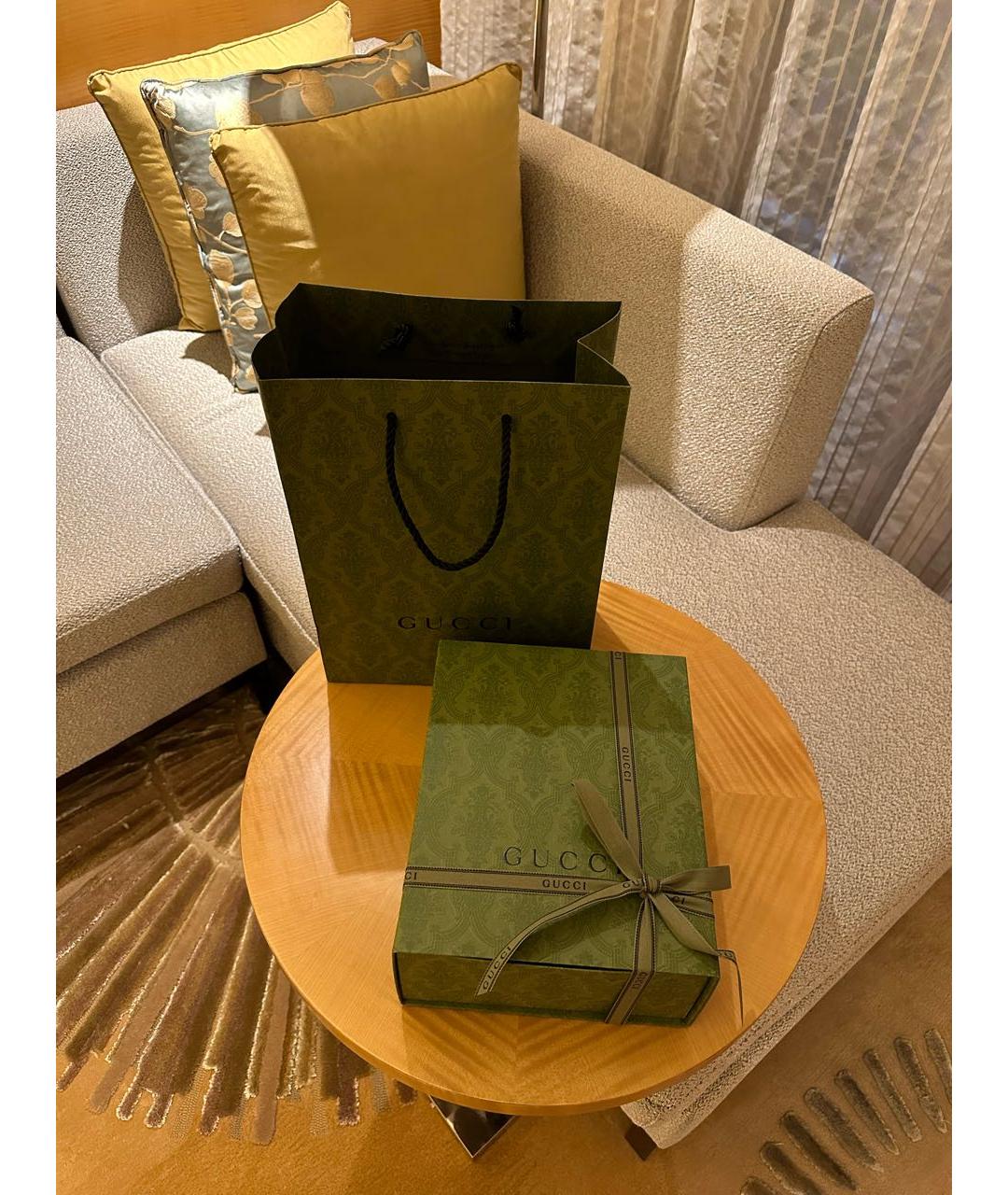 GUCCI Белая сумка с короткими ручками из канвы, фото 4
