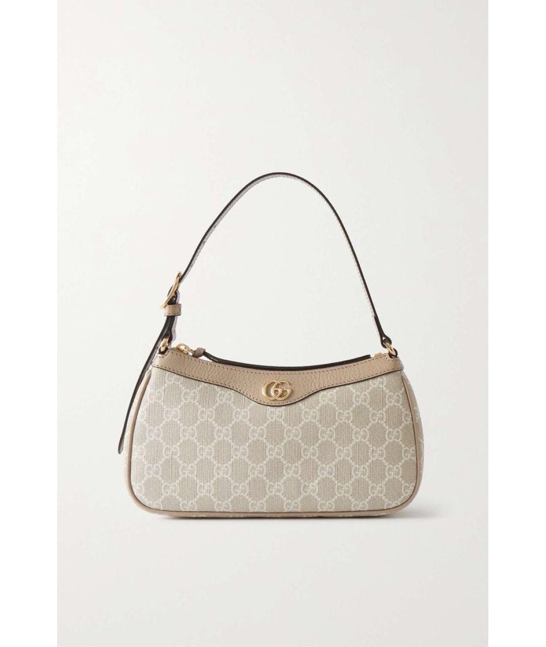 GUCCI Белая сумка с короткими ручками из канвы, фото 5