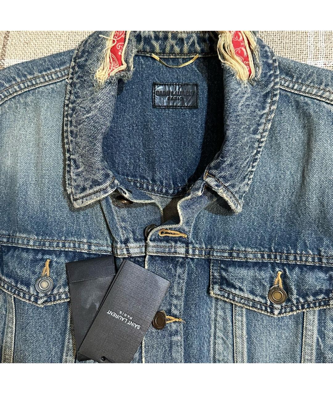 SAINT LAURENT Синяя деним куртка, фото 3