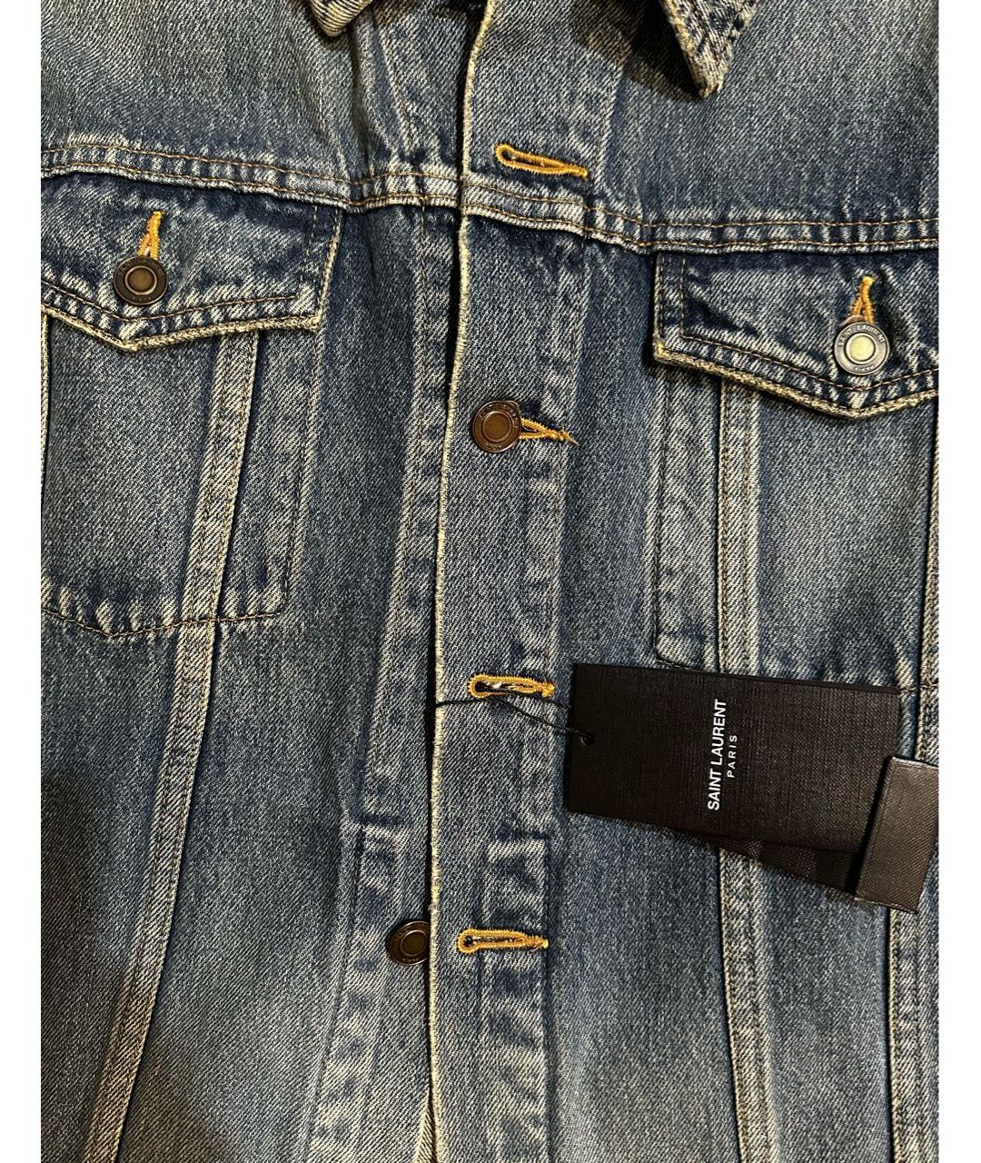 SAINT LAURENT Синяя деним куртка, фото 4