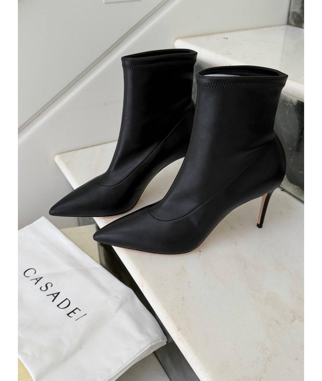 CASADEI Черные кожаные ботильоны, фото 6