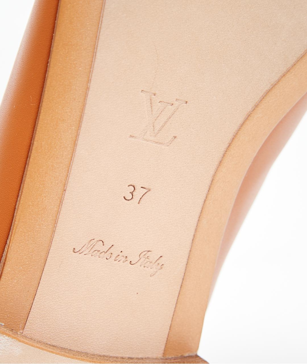 LOUIS VUITTON Коричневые кожаные мюли, фото 5
