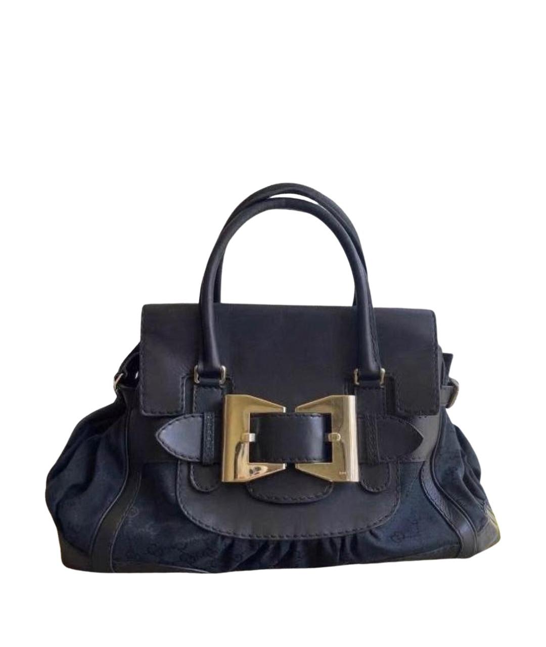 GUCCI Черная сумка тоут из канвы, фото 1