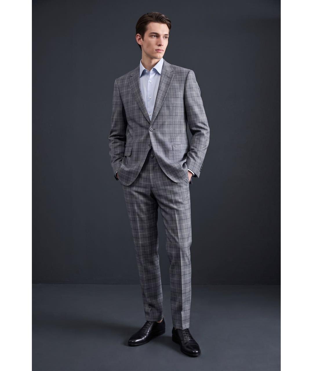 HUGO BOSS Серый классический костюм, фото 4