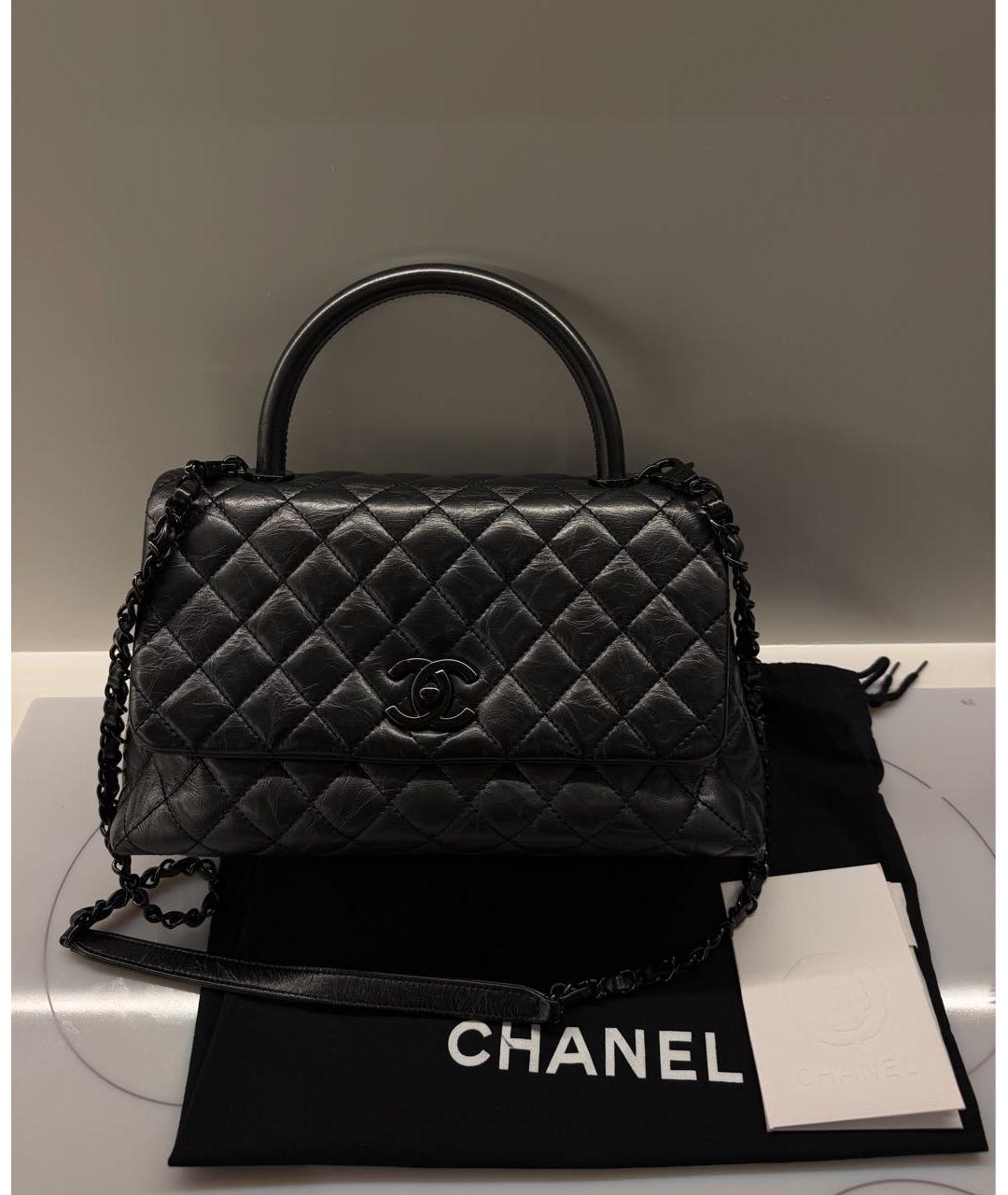 CHANEL Серая кожаная сумка через плечо, фото 3