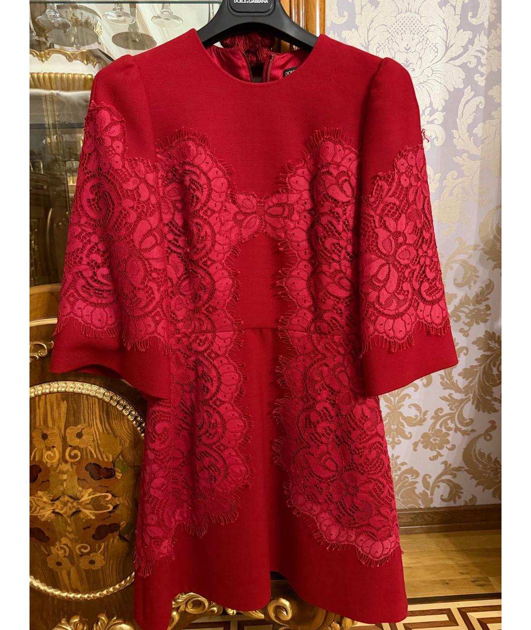 DOLCE&GABBANA Красное хлопковое вечернее платье, фото 5