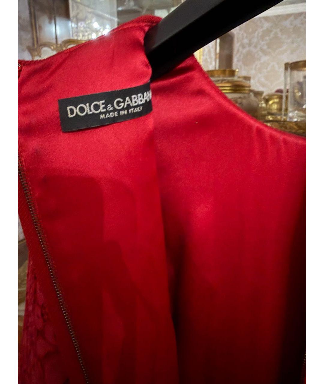DOLCE&GABBANA Красное хлопковое вечернее платье, фото 3