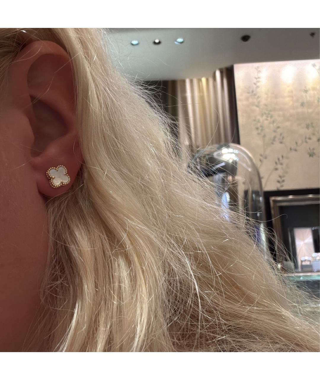 VAN CLEEF & ARPELS Белые серьги из желтого золота, фото 4