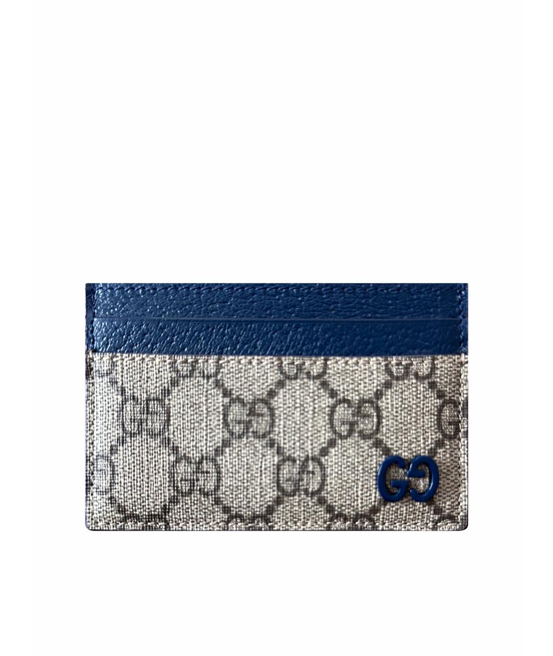 GUCCI Синий кожаный кардхолдер, фото 1