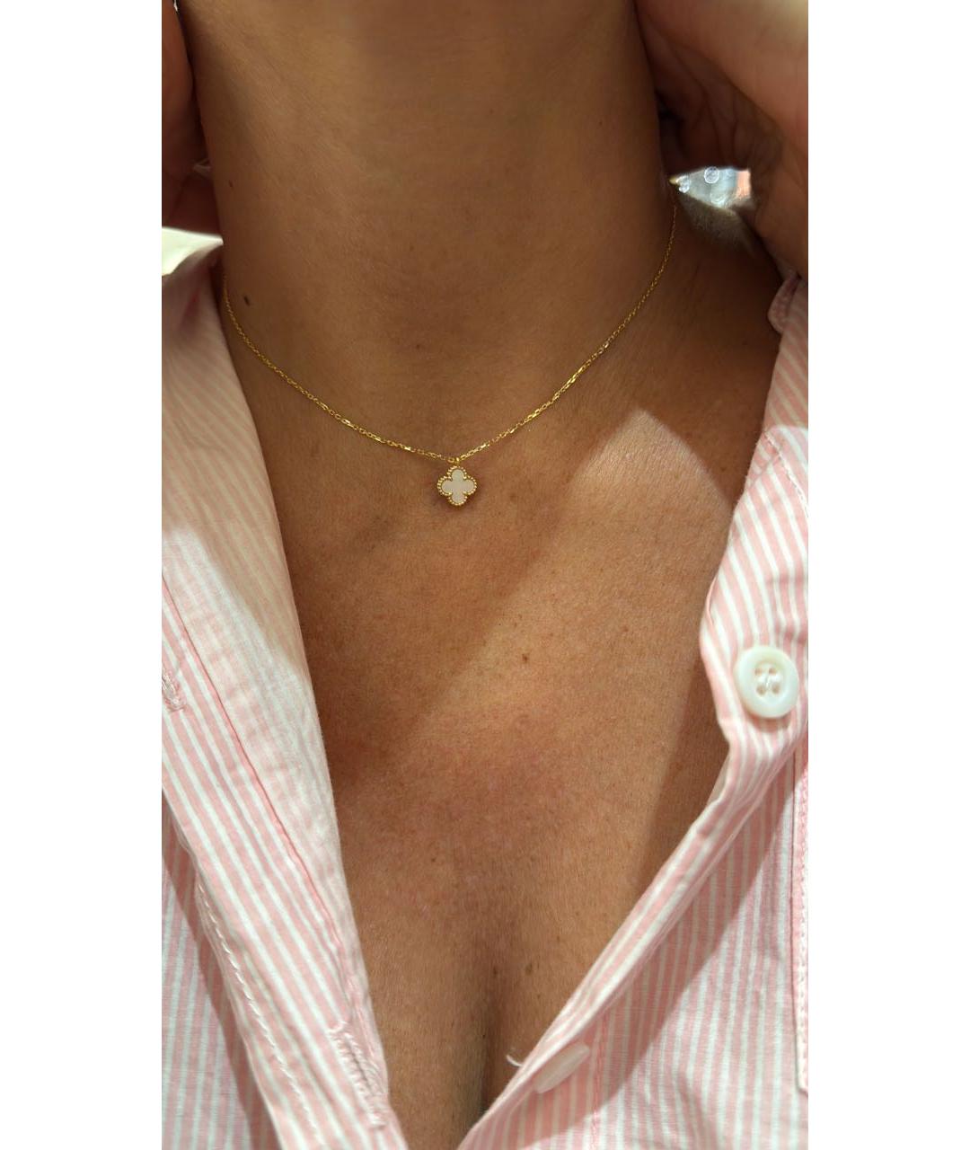 VAN CLEEF & ARPELS Белая подвеска из желтого золота, фото 6