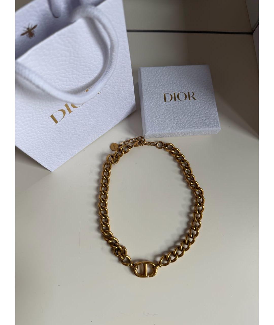 CHRISTIAN DIOR Золотое латунное колье, фото 2
