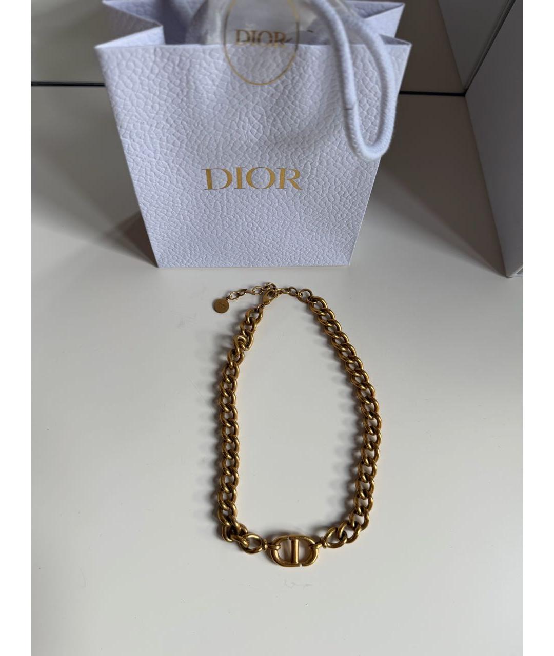 CHRISTIAN DIOR Золотое латунное колье, фото 3