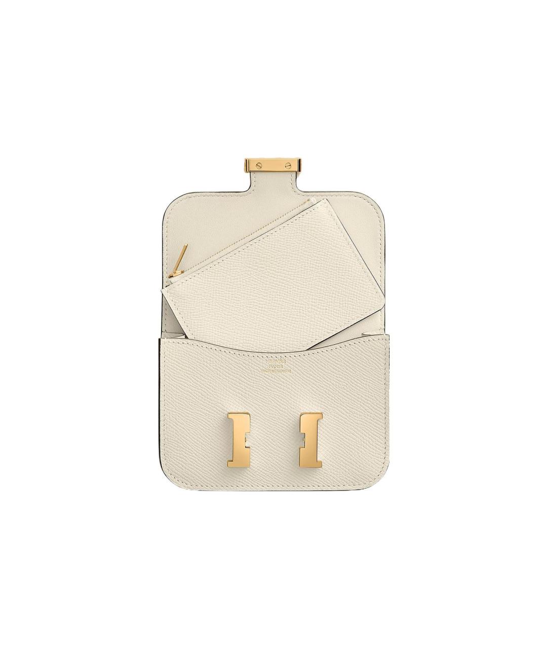 HERMES Бежевая кожаная сумка через плечо, фото 2