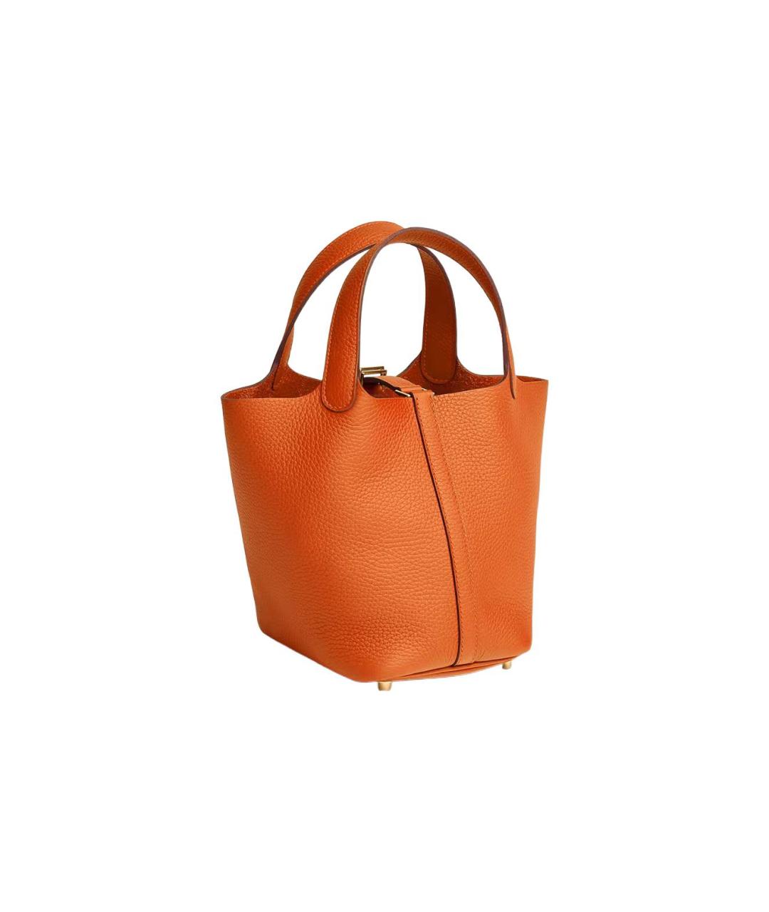 HERMES Оранжевая кожаная сумка через плечо, фото 3