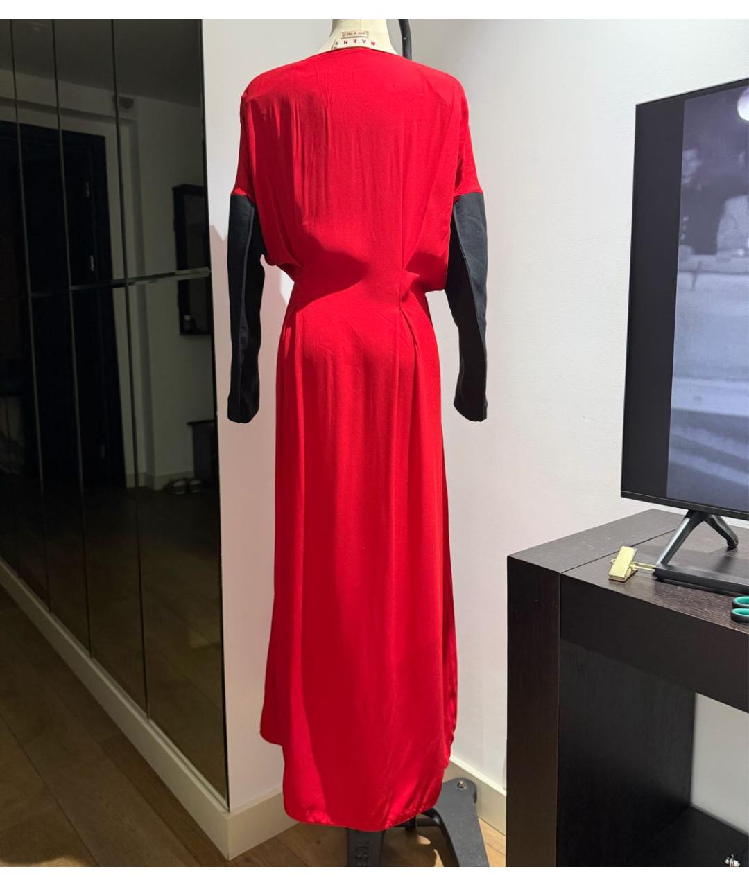 MARNI Красное вискозное коктейльное платье, фото 2
