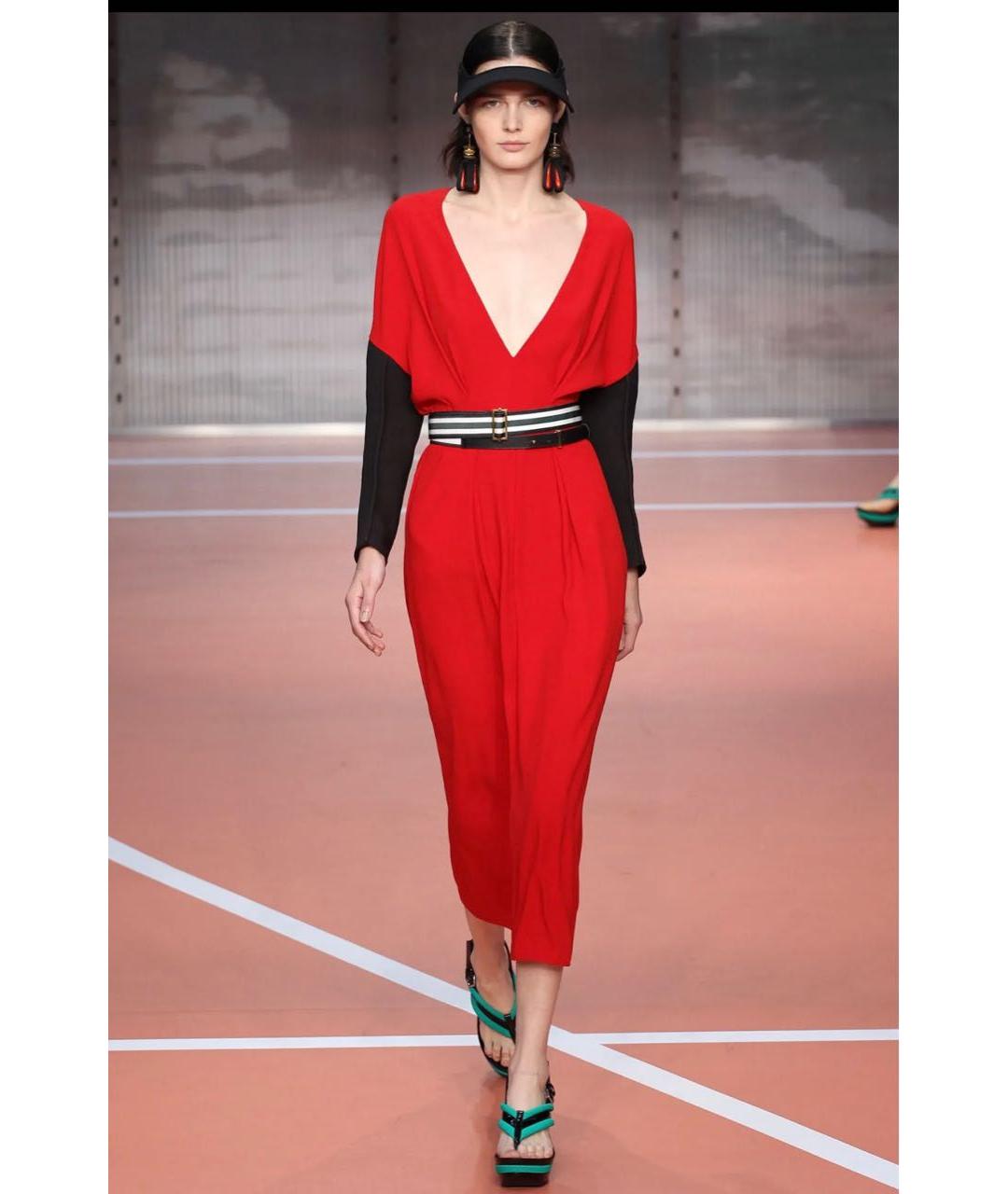 MARNI Красное вискозное коктейльное платье, фото 4