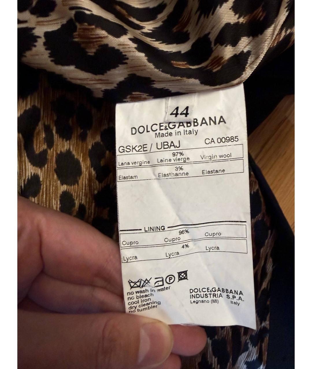 DOLCE&GABBANA Черная шерстяная юбка миди, фото 5
