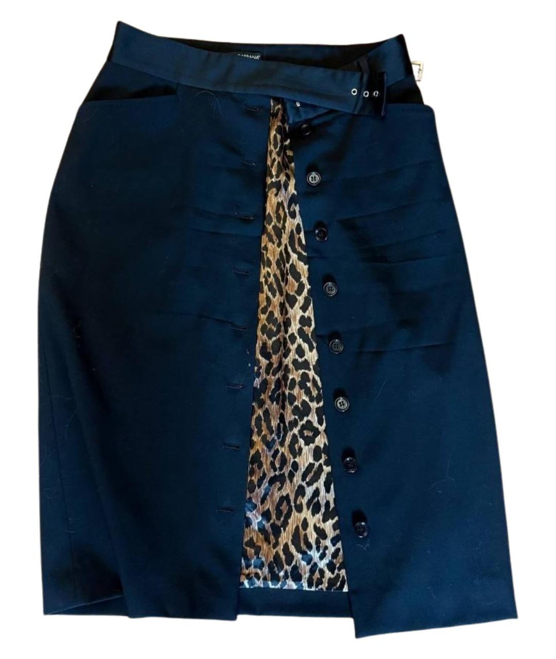 DOLCE&GABBANA Черная шерстяная юбка миди, фото 1