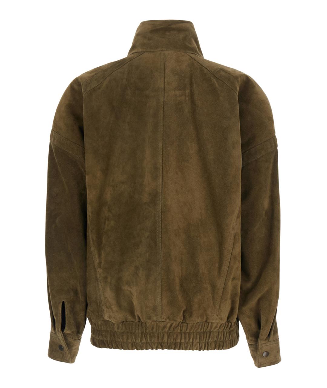 SAINT LAURENT Зеленая замшевая куртка, фото 2