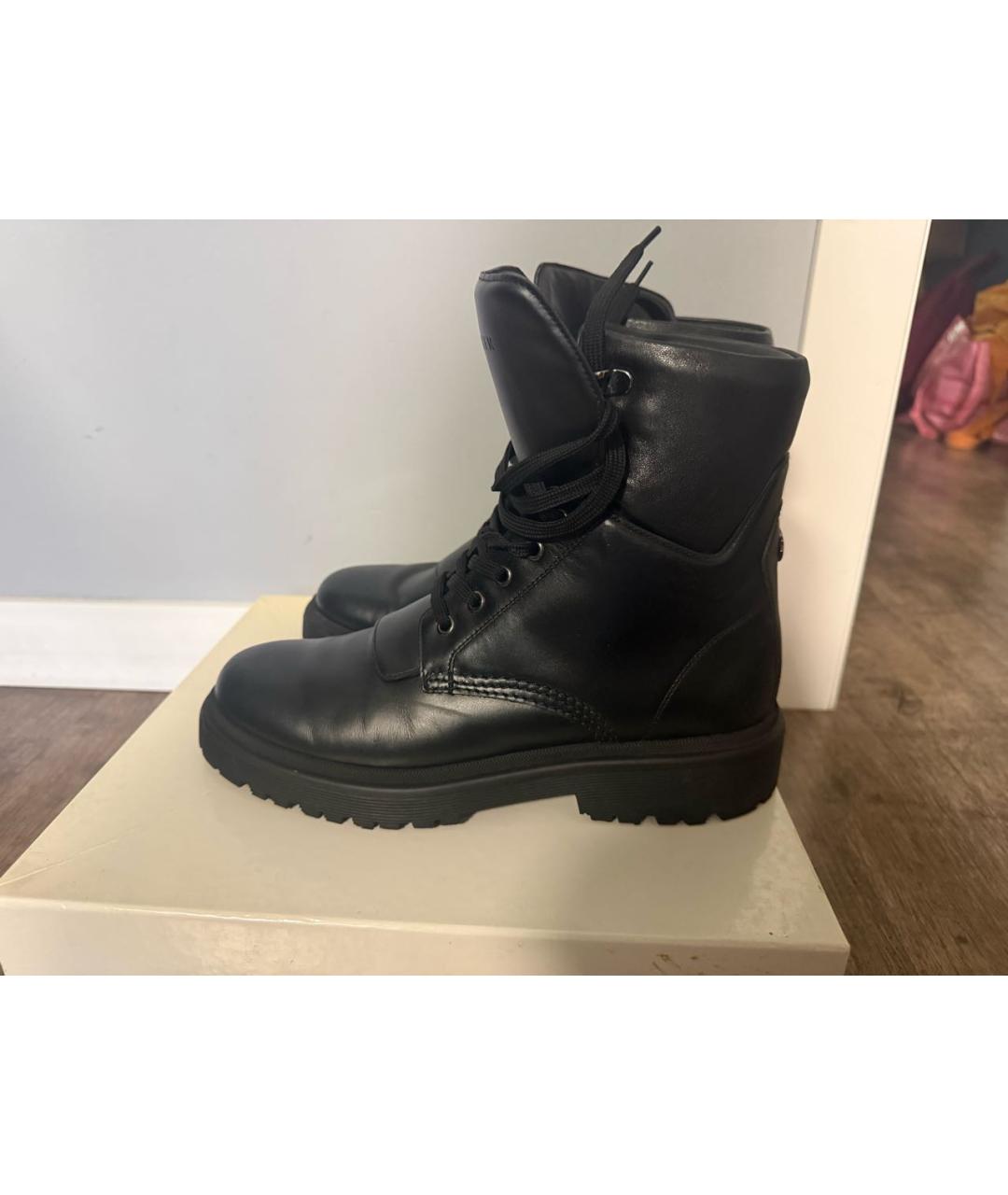 MONCLER Черные кожаные ботинки, фото 6