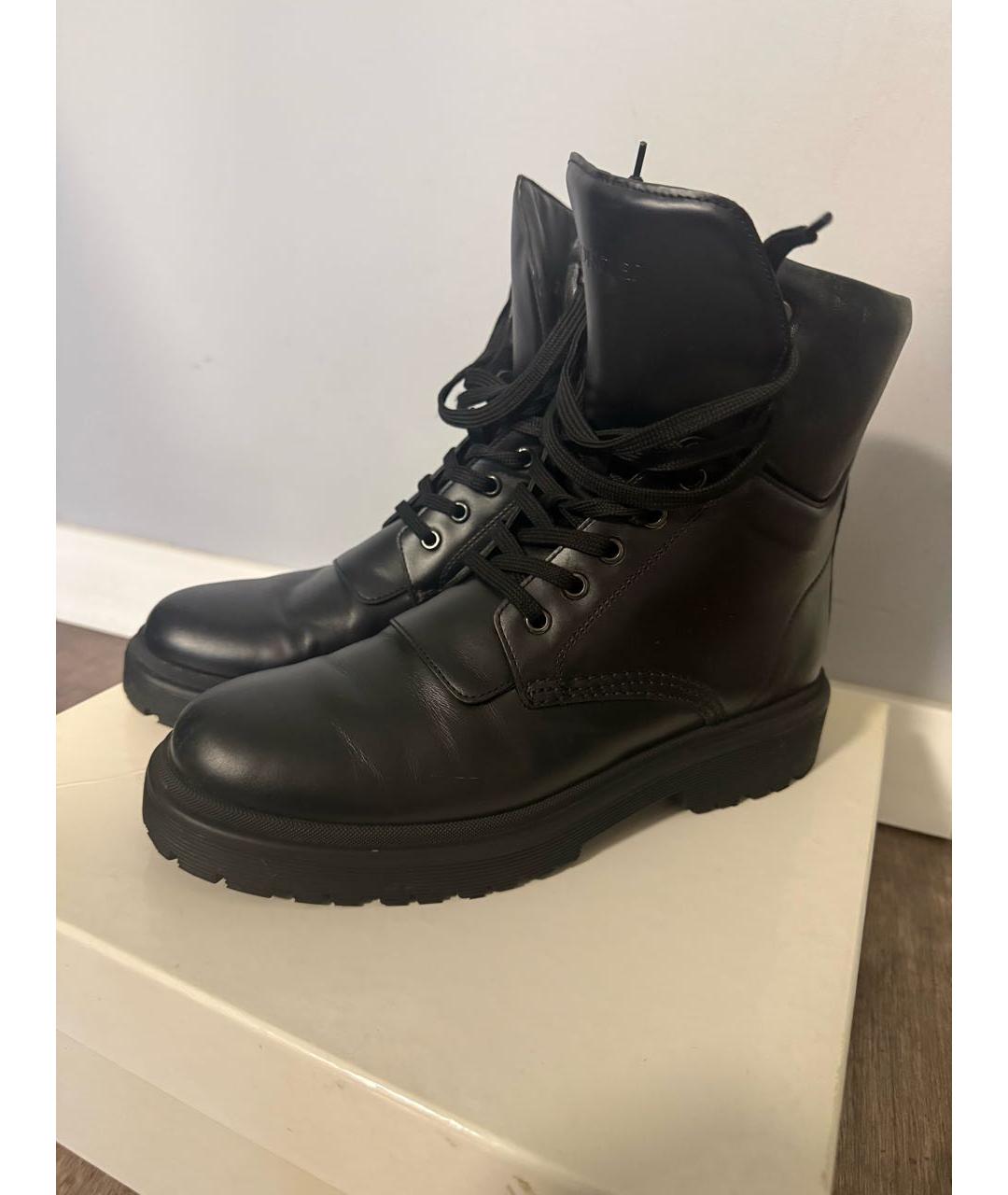 MONCLER Черные кожаные ботинки, фото 5
