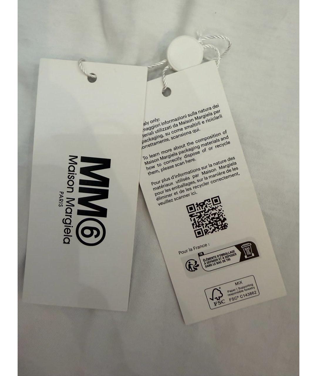 MM6 MAISON MARGIELA Белая хлопковая детская футболка, фото 3