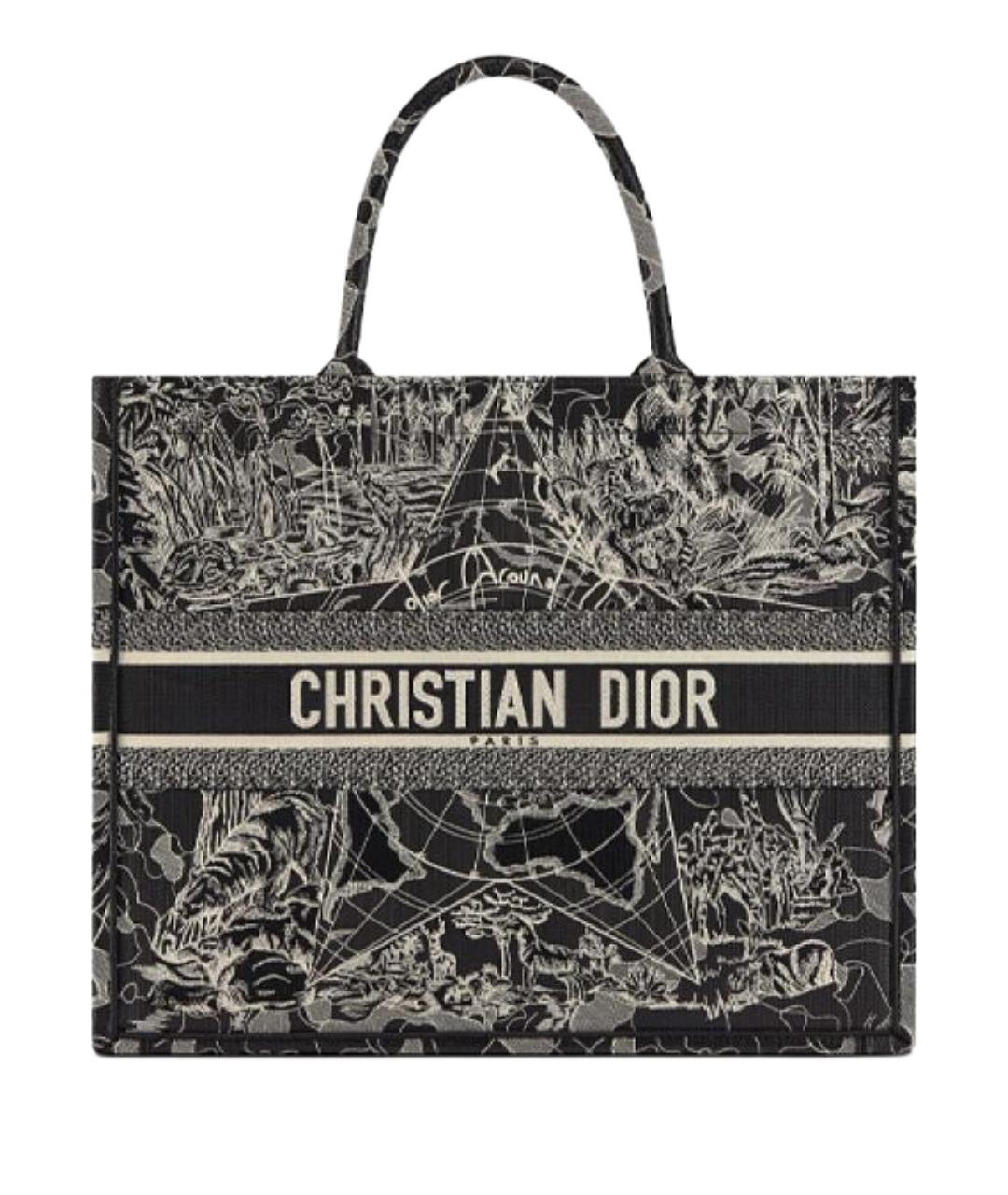 CHRISTIAN DIOR Черная сумка через плечо из канвы, фото 1